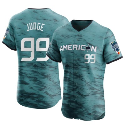 Men's Aaron Judge New York Yankees Elite Teal American League Game Vapor Premier 2023 All-Star Jersey