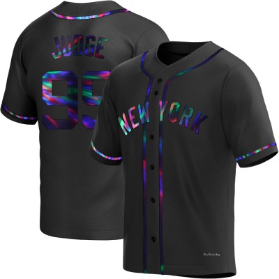 Men's Aaron Judge New York Yankees Replica Black Holographic Alternate Jersey