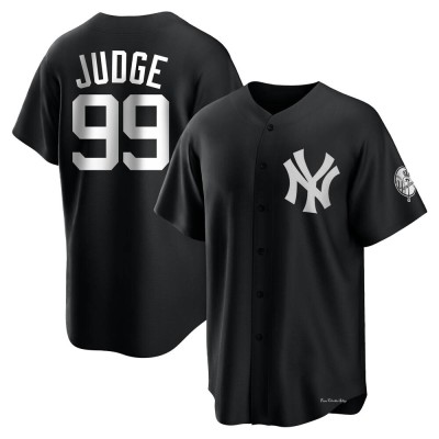 Men's Aaron Judge New York Yankees Replica Black/White Jersey