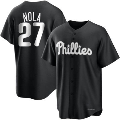 Men's Aaron Nola Philadelphia Phillies Replica Black/White Jersey