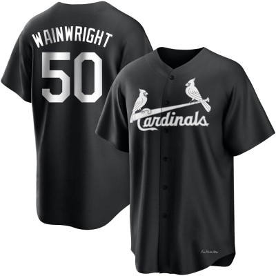 Men's Adam Wainwright St. Louis Cardinals Replica Black/White Jersey