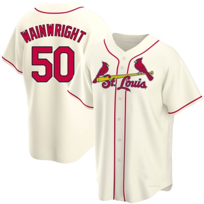 Men's Adam Wainwright St. Louis Cardinals Replica Cream Alternate Jersey