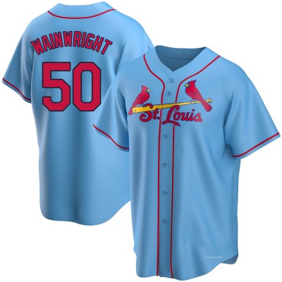 Men's Adam Wainwright St. Louis Cardinals Replica Light Blue Alternate Jersey