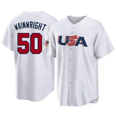 Men's Adam Wainwright St. Louis Cardinals Replica White USA Baseball 2023 World Baseball Classic Jersey