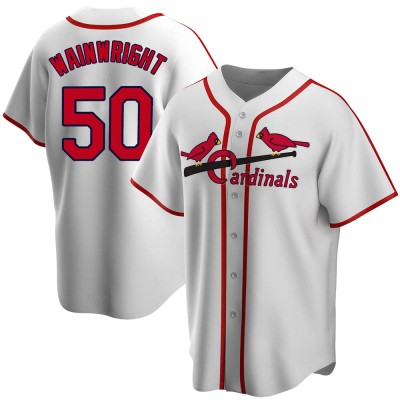 Men's Adam Wainwright St. Louis Cardinals White Home Cooperstown Collection Jersey