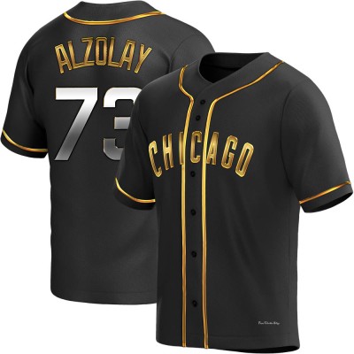 Men's Adbert Alzolay Chicago Cubs Replica Black Golden Alternate Jersey