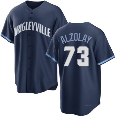 Men's Adbert Alzolay Chicago Cubs Replica Navy 2021 City Connect Jersey