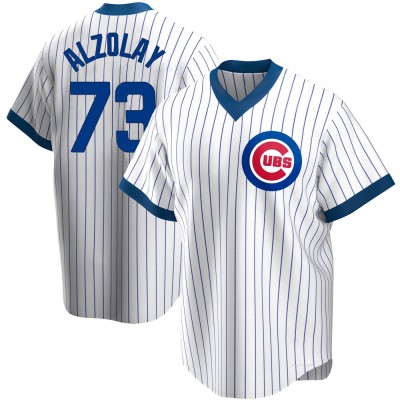 Men's Adbert Alzolay Chicago Cubs Replica White Home Cooperstown Collection Jersey