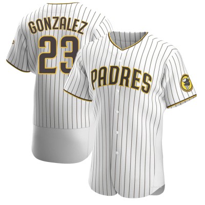 Men's Adrian Gonzalez San Diego Padres Authentic White/Brown Home Jersey