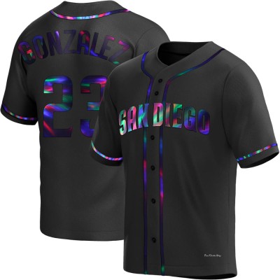 Men's Adrian Gonzalez San Diego Padres Replica Black Holographic Alternate Jersey