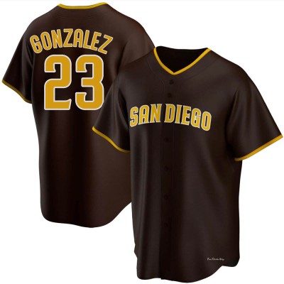 Men's Adrian Gonzalez San Diego Padres Replica Brown Road Jersey