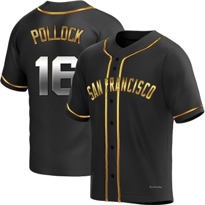 Men's AJ Pollock San Francisco Giants Replica Black Golden Alternate Jersey