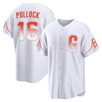 Men's AJ Pollock San Francisco Giants Replica White 2021 City Connect Jersey