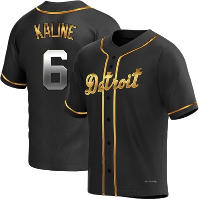 Men's Al Kaline Detroit Tigers Replica Black Golden Alternate Jersey