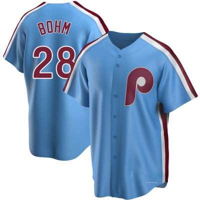 Men's Alec Bohm Philadelphia Phillies Replica Light Blue Road Cooperstown Collection Jersey