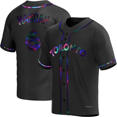 Men's Alek Manoah Toronto Blue Jays Replica Black Holographic Alternate Jersey