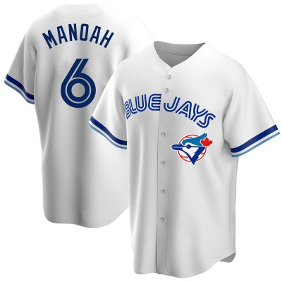 Men's Alek Manoah Toronto Blue Jays Replica White Home Cooperstown Collection Jersey