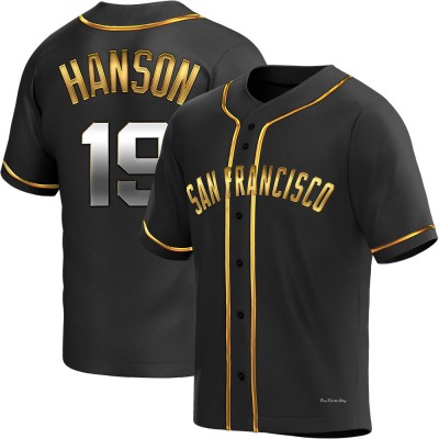 Men's Alen Hanson San Francisco Giants Replica Black Golden Alternate Jersey