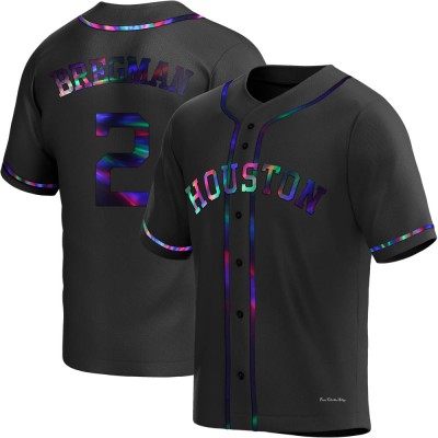 Men's Alex Bregman Houston Astros Replica Black Holographic Alternate Jersey