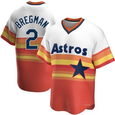 Men's Alex Bregman Houston Astros Replica White Home Cooperstown Collection Jersey