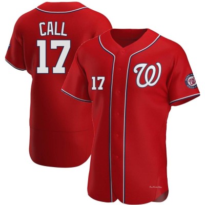 Men's Alex Call Washington Nationals Authentic Red Alternate Jersey