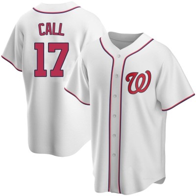 Men's Alex Call Washington Nationals Replica White Home Jersey