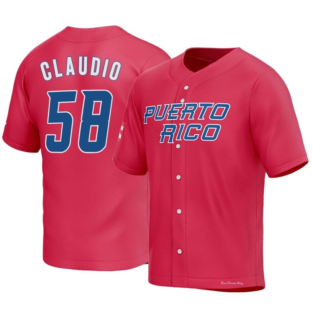 Men's Alex Claudio Puerto Rico Baseball Replica Red 2023 World Baseball