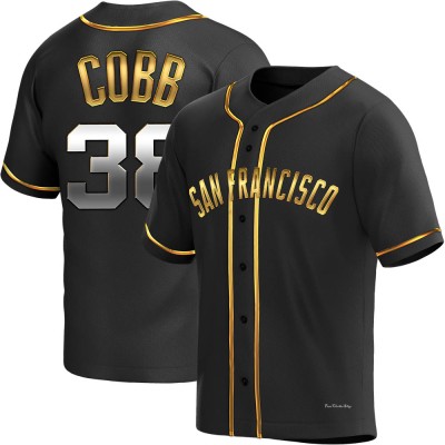 Men's Alex Cobb San Francisco Giants Replica Black Golden Alternate Jersey