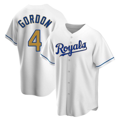 Men's Alex Gordon Kansas City Royals Replica Gold White Home Jersey