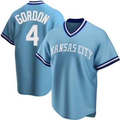 Men's Alex Gordon Kansas City Royals Replica Light Blue Road Cooperstown Collection Jersey