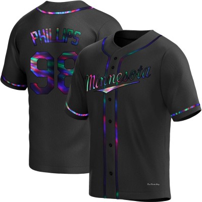 Men's Alex Phillips Minnesota Twins Replica Black Holographic Alternate Jersey