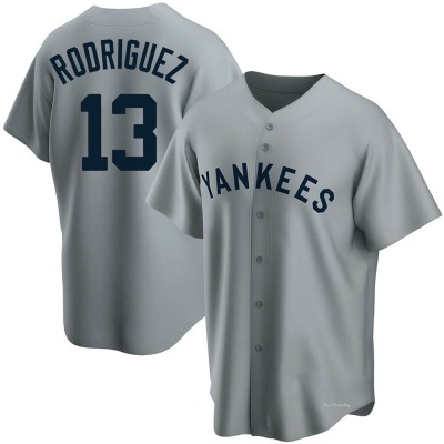 Men's Alex Rodriguez New York Yankees Replica Gray Road Cooperstown Collection Jersey