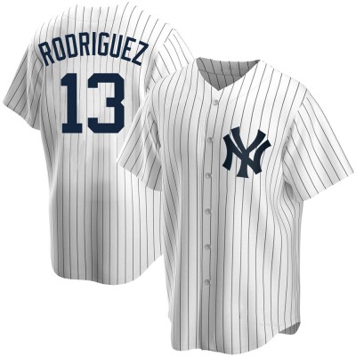 Men's Alex Rodriguez New York Yankees Replica White Home Jersey