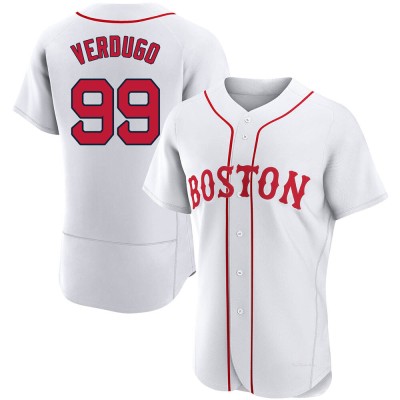 Men's Alex Verdugo Boston Red Sox Authentic White 2021 Patriots' Day Jersey