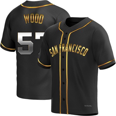 Men's Alex Wood San Francisco Giants Replica Black Golden Alternate Jersey