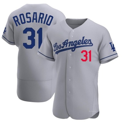 Men's Amed Rosario Los Angeles Dodgers Authentic Gray Away Jersey