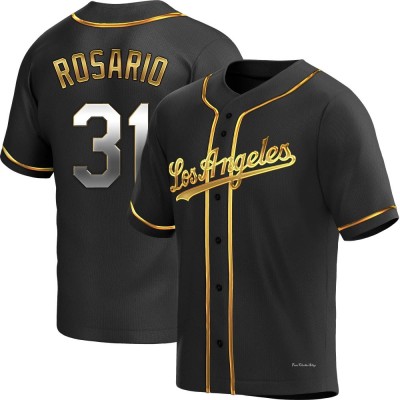 Men's Amed Rosario Los Angeles Dodgers Replica Black Golden Alternate Jersey