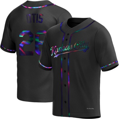 Men's Amos Otis Kansas City Royals Replica Black Holographic Alternate Jersey