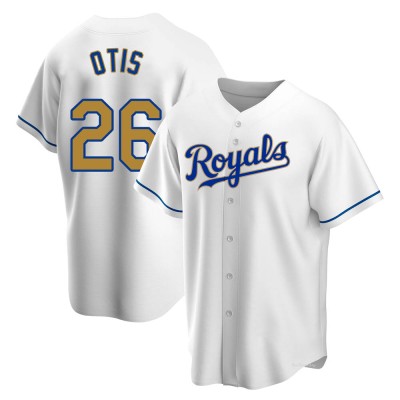 Men's Amos Otis Kansas City Royals Replica Gold White Home Jersey