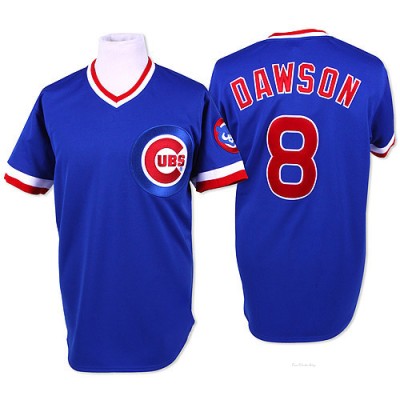 Men's Andre Dawson Chicago Cubs Authentic Blue Throwback Jersey