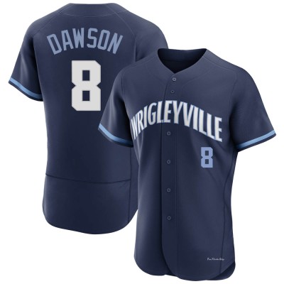 Men's Andre Dawson Chicago Cubs Authentic Navy 2021 City Connect Jersey