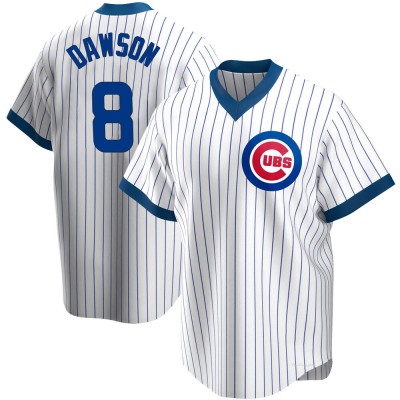 Men's Andre Dawson Chicago Cubs Replica White Home Cooperstown Collection Jersey