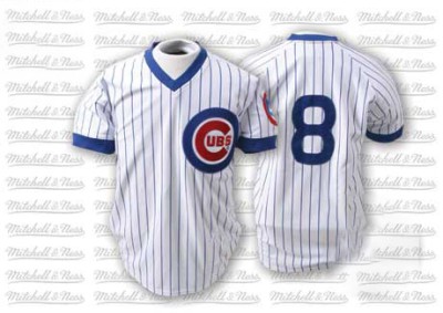 Men's Andre Dawson Chicago Cubs Replica White/Blue Strip Throwback Jersey