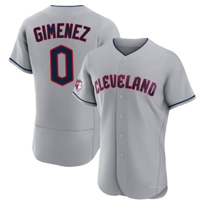 Men's Andres Gimenez Cleveland Guardians Authentic Gray Road Jersey