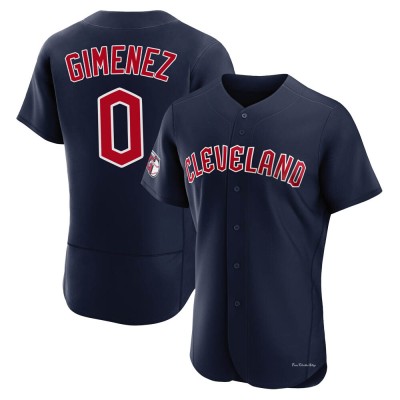 Men's Andres Gimenez Cleveland Guardians Authentic Navy Alternate Jersey