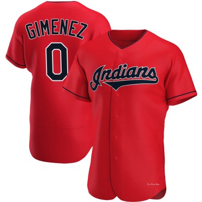 Men's Andres Gimenez Cleveland Guardians Authentic Red Alternate Jersey