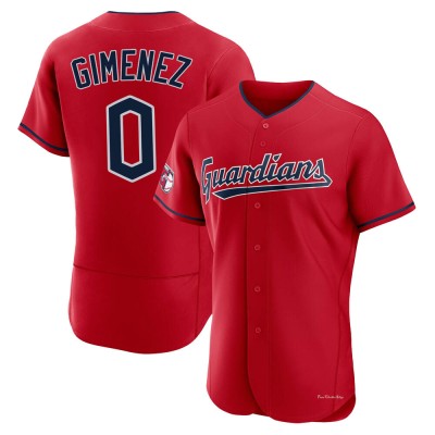 Men's Andres Gimenez Cleveland Guardians Authentic Red Alternate Jersey