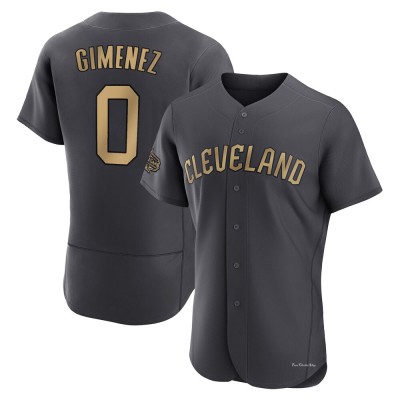 Men's Andres Gimenez Cleveland Guardians Game Charcoal Authentic 2022 All-Star Jersey