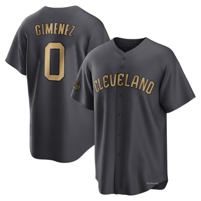 Men's Andres Gimenez Cleveland Guardians Game Charcoal Replica 2022 All-Star Jersey