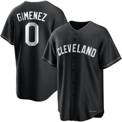 Men's Andres Gimenez Cleveland Guardians Replica Black/White Jersey